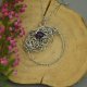 Wisiorek koło kółko ametyst, wire wrapping, stal chirurgiczna
