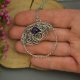 Wisiorek koło kółko ametyst, wire wrapping, stal chirurgiczna