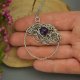 Wisiorek koło kółko ametyst, wire wrapping, stal chirurgiczna