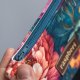 Etui na klucze z weluru w peonie – kwiatowe etui handmade