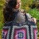 Duża torebka na szydełku granny square – shopperka handmade boho