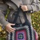 Duża torebka na szydełku granny square – shopperka handmade boho
