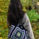 Duża torebka na szydełku granny square – shopperka handmade boho