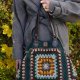 Duża torebka na szydełku granny square – shopperka handmade boho