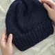 Granatowa CZAPKA unisex - ręcznie robiona, damska i męska