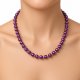 Fioletowy choker z czeskich pereł i pudrowego rokajlu, stal – 21,5 cm