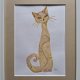 Różany kot – obraz z suszonych płatków róż  21 × 30 cm