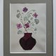 Kwiaty w bordowym wazonie – obraz z suszonych roślin 21 × 30 cm