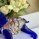 Art-Glass ❤ Miniature Blue Glass Elephant Figurine ❤ Wyjątkowo efektowna figura