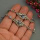 Bransoletka regulowana labradoryty wire wrapping, stal chirurgiczna,