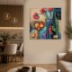 Strukturalny obraz 3D "Maki i owoce" o wymiarach 90×90 cm