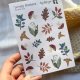 Naklejki leśne - arkusz 20 botanicznych naklejek do journalingu i scrapbookingu, kolaż papierowy A6