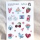 Naklejki walentynkowe - arkusz 21 naklejek z sercami do journalingu i scrapbookingu, kolaż papierowy A6