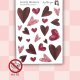 Naklejki serca - arkusz 23 romantycznych naklejek do journalingu i scrapbookingu, kolaż papierowy A6