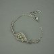 Bransoletka regulowana labradoryt zielony wire wrapping, stal chirurgiczna,