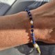 Kobaltowa bransoletka Electric Blue z lapis lazuli i pereł i pozłacanego srebra