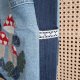 Torebka jeansowa z upcyclingu Torba Shopper w grzybki