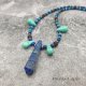 Etniczny naszyjnik - lapis-lazuli, lawa, magnezyt
