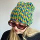 Kolorowa mała czapka beanie wełniana z alpaką – ręcznie wykonana w Polsce