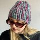 Kolorowa mała czapka beanie wełniana z alpaką – ręcznie wykonana w Polsce