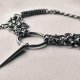 Choker chainmaille z O-ringiem i kolcem ze stali edgy beast gothic industrial unisex