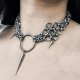 Choker chainmaille z O-ringiem i kolcem ze stali edgy beast gothic industrial unisex