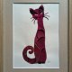 Jego Wysokość – kot z charakterem – obraz z suszonych płatków róż  21 × 30 cm