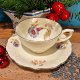 Filiżanka ze spodkiem Spenzo S. Polak & Sons – powój, złocenia, porcelana vintage