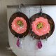 Kolczyki Pink Water Lilies & Swarovski Fuchsia