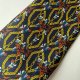 Krawat vintage granatowy złote łańcuchy ornament Retro Vintage lata 90