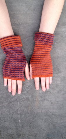 Dwustronne mitenki rękawiczki z wełny merino