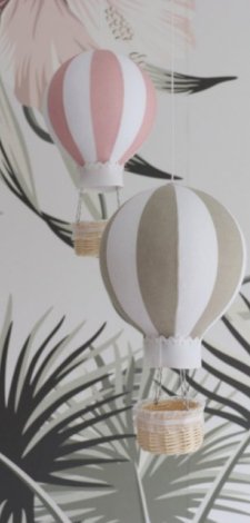 Balon w beżowe pasy - mobil dla dzieci