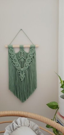 Makrama SOWIE OCZKO (kolor szałwiowy) - w stylu klasycznym