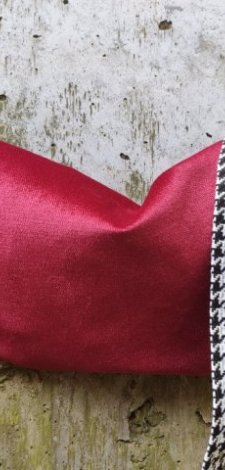 torba / nerka banan welur, velvet ciemna czerwień, bordo