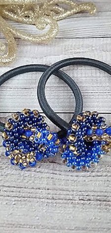 Gumki do włosów z koralikami miłość węzeł. Zestaw 2 gumek.