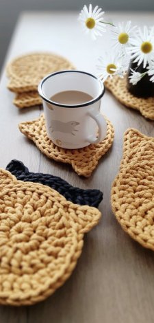 SZNURKOWE PODKŁADKI "KOCIAKI"