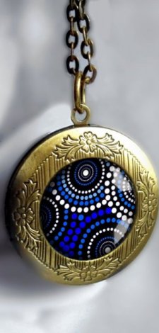 vertigo blue sekretnik medalion otwierany z grafiką za szkłem