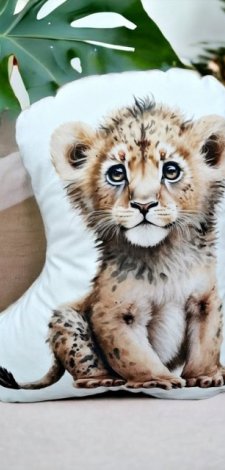 Przytulanka lew ozdobna poduszka z lwem maskotka z lewkiem poduszka do salonu dla dziecka lewek