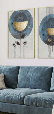 ZESTAW PLAKATÓW 2cz 40x50 cm abstrakcyjne kwiaty.