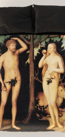 Komplet pościeli z renesansowym obrazem "Adam i Ewa" - bawełna premium 160 x 200 cm