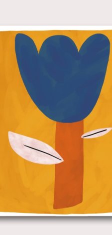Plakat A4 niebieski tulipan