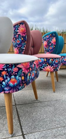 Fotel klubowy koktajlowy uszak PRL lat 50 60 loft tropikalny ogród