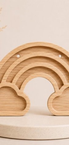 Drewniana tęcza z efektem 3D – do samodzielnego wypełnienia lub pozostawienia w naturalnej formie, decoupage, diy dekoracje, handmade