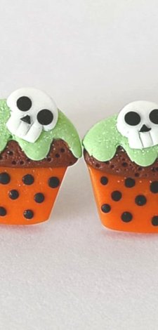 Halloweenowe Kolczyki Babeczki