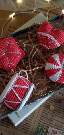 Zestaw ozdob na choinkę, Ozdoby świąteczne, Choinkowe zawieszki