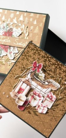 Kartka świąteczna ręcznie robiona pudełko na pieniądze