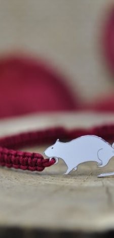 Szczur / Szczurek - bransoletka, srebro 925