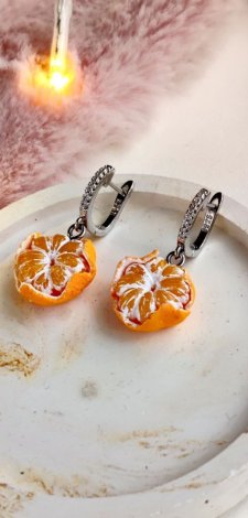 Kolczyki "Mandarynki" – realistyczne biżuteria handmade z gliny polimerowej