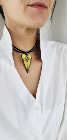 NASZYJNIK SZKLANY AMULET "TRZECIE OKO" WISIOREK WITRAŻ