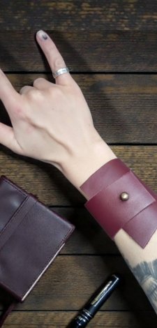 Skóra naturalna bransoleta mankiet